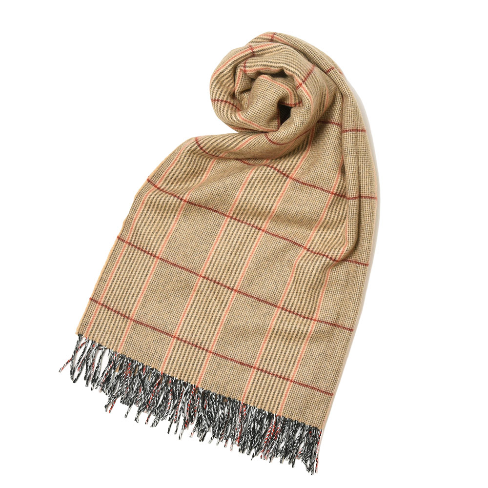 MOON by Abraham Moon&Sons(ムーン)<br>カシミヤ クラブチェック 大判ストール 38322000196