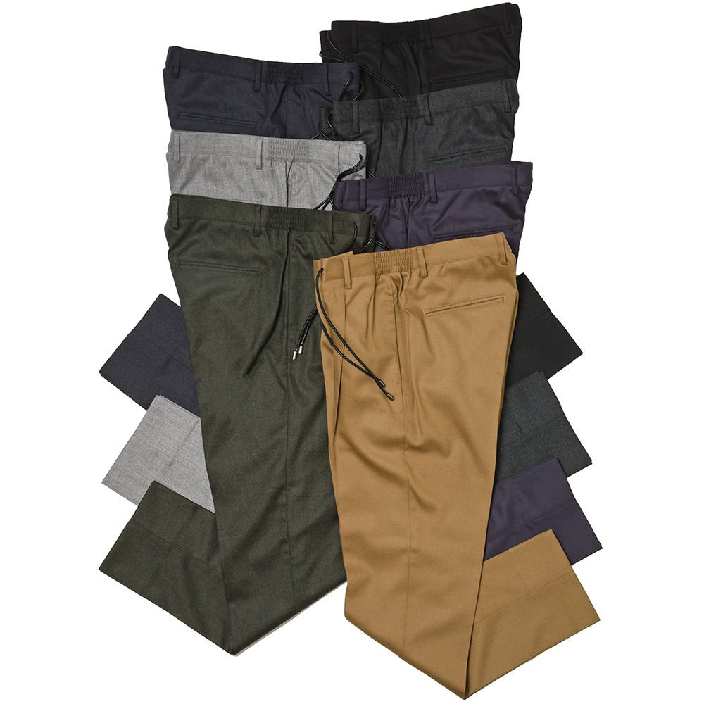 giab's ARCHIVIO(ジャブス アルキヴィオ)<br>ring別注MASACCIO マサッチョ ウール ストレッチ サキソニー 1プリーツ パンツ A5070A 33022005117