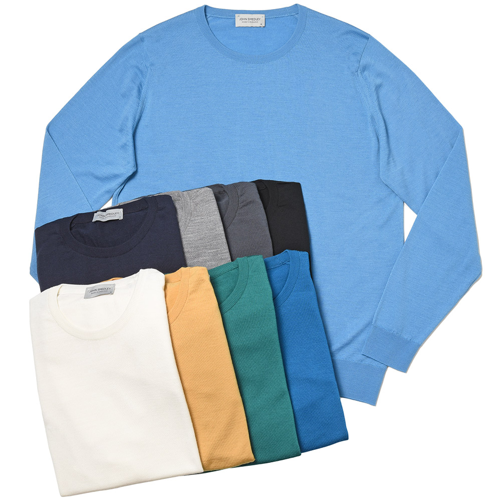 JOHN SMEDLEY(ジョンスメドレー)<br>KERSHAW メリノウール 30ゲージ クルーネック ニット MODERN FIT 36022006030