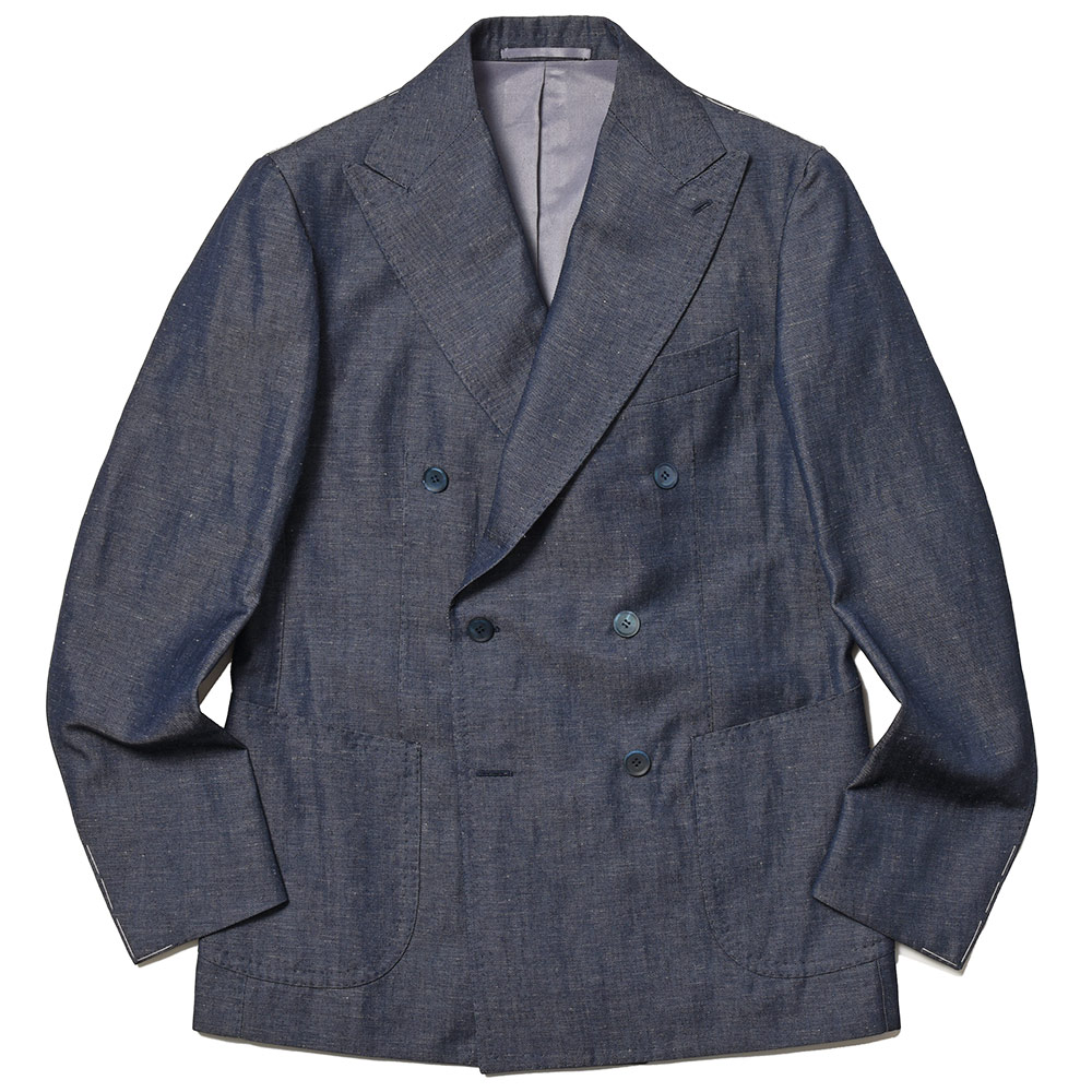 STILE LATINO(スティレ ラティーノ)<br>ウール リネン デニムライク ダブル6Bジャケット LEO 37035000025